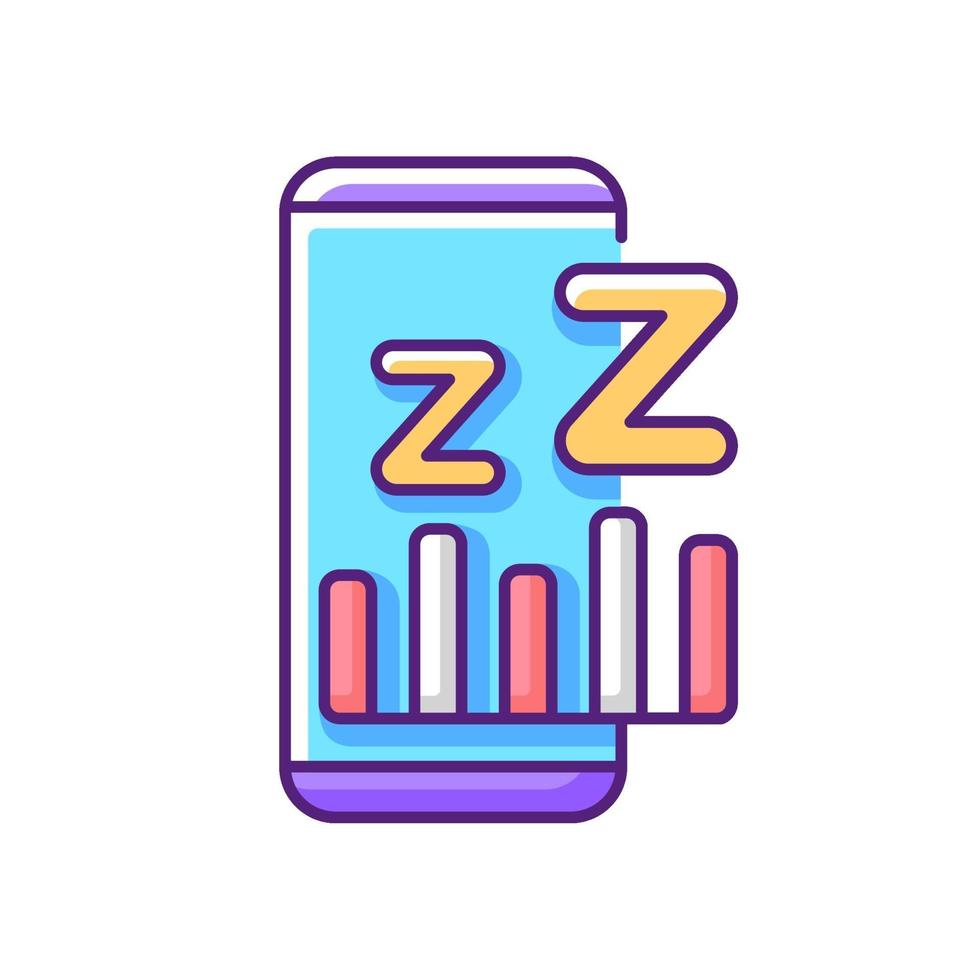 Sleep phase app RGB color icon vector