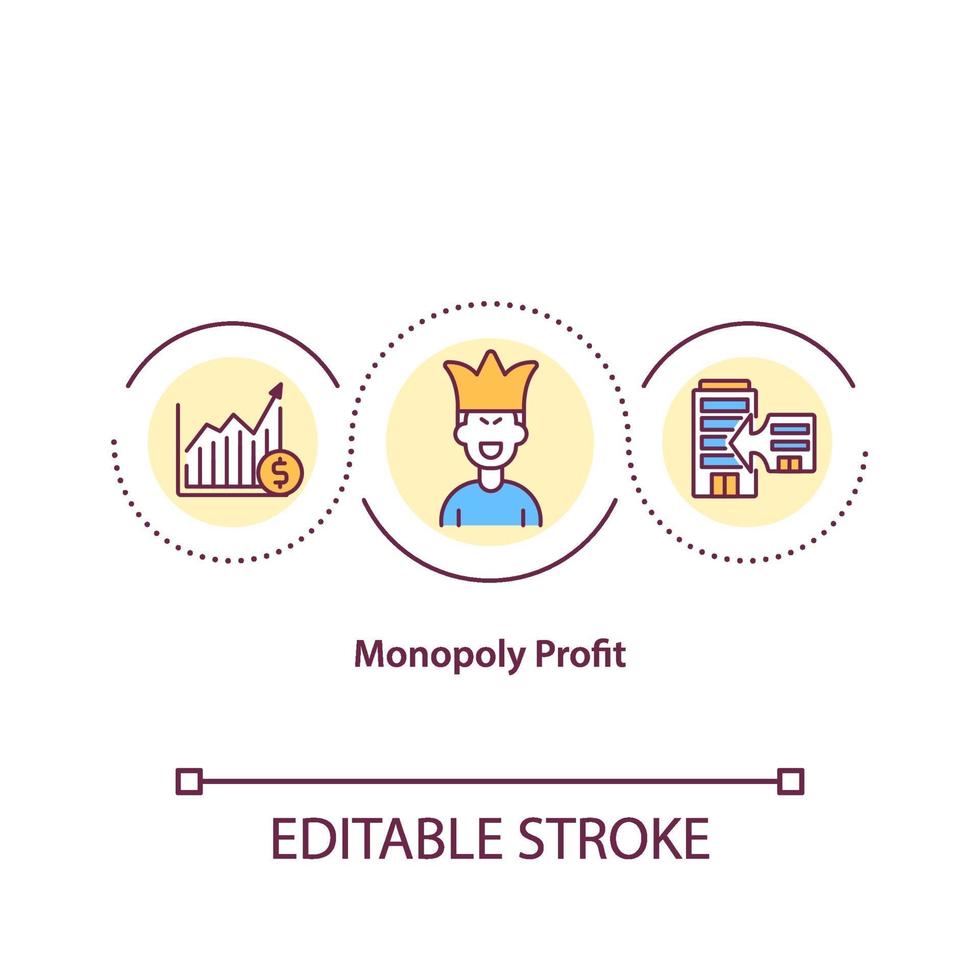 Monopoly profit concept icon vector