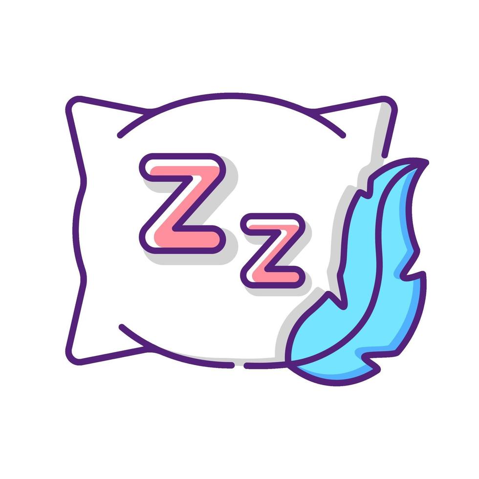 icono de color rgb de almohada cómoda y fresca vector