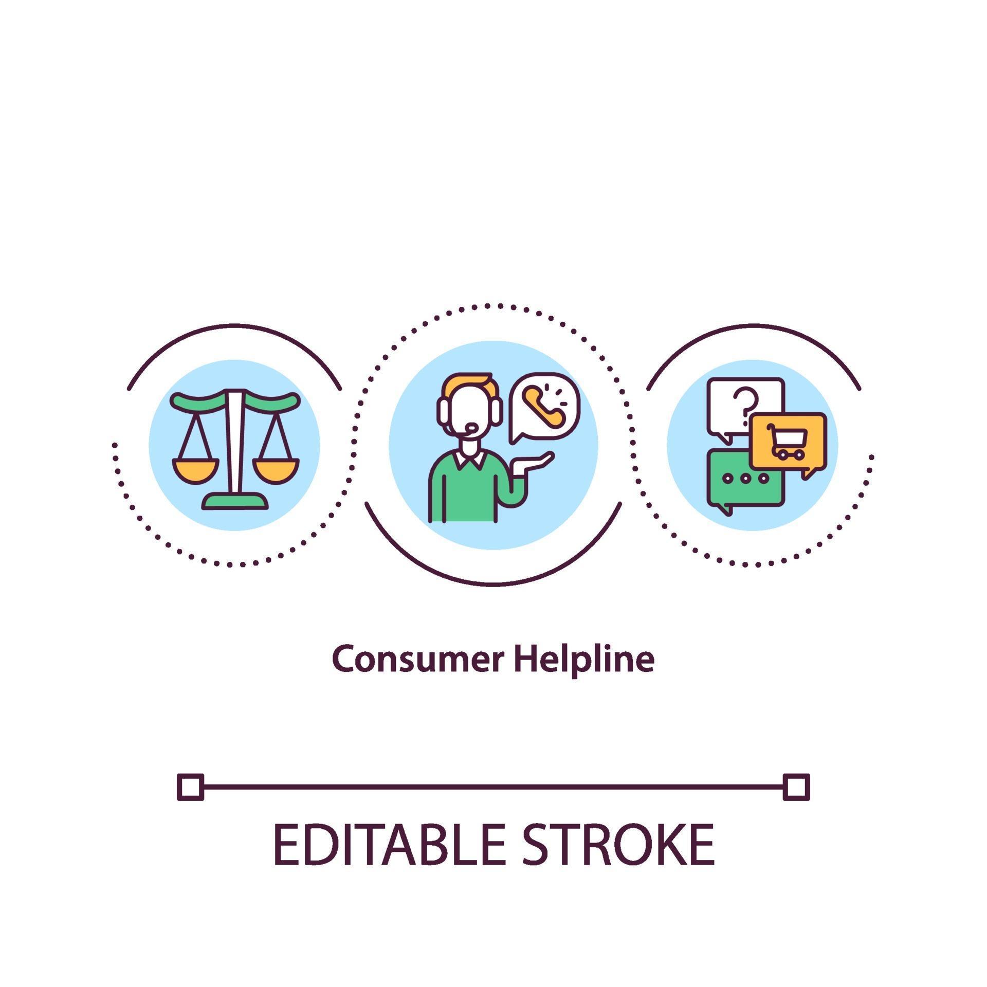 Consumer helpline concept icon 2306534 Vector Art at Vecteezy
