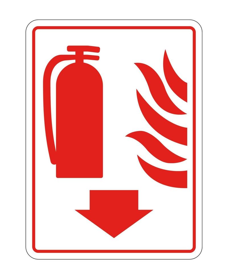 Fire Extinguisher Sign on white background vector