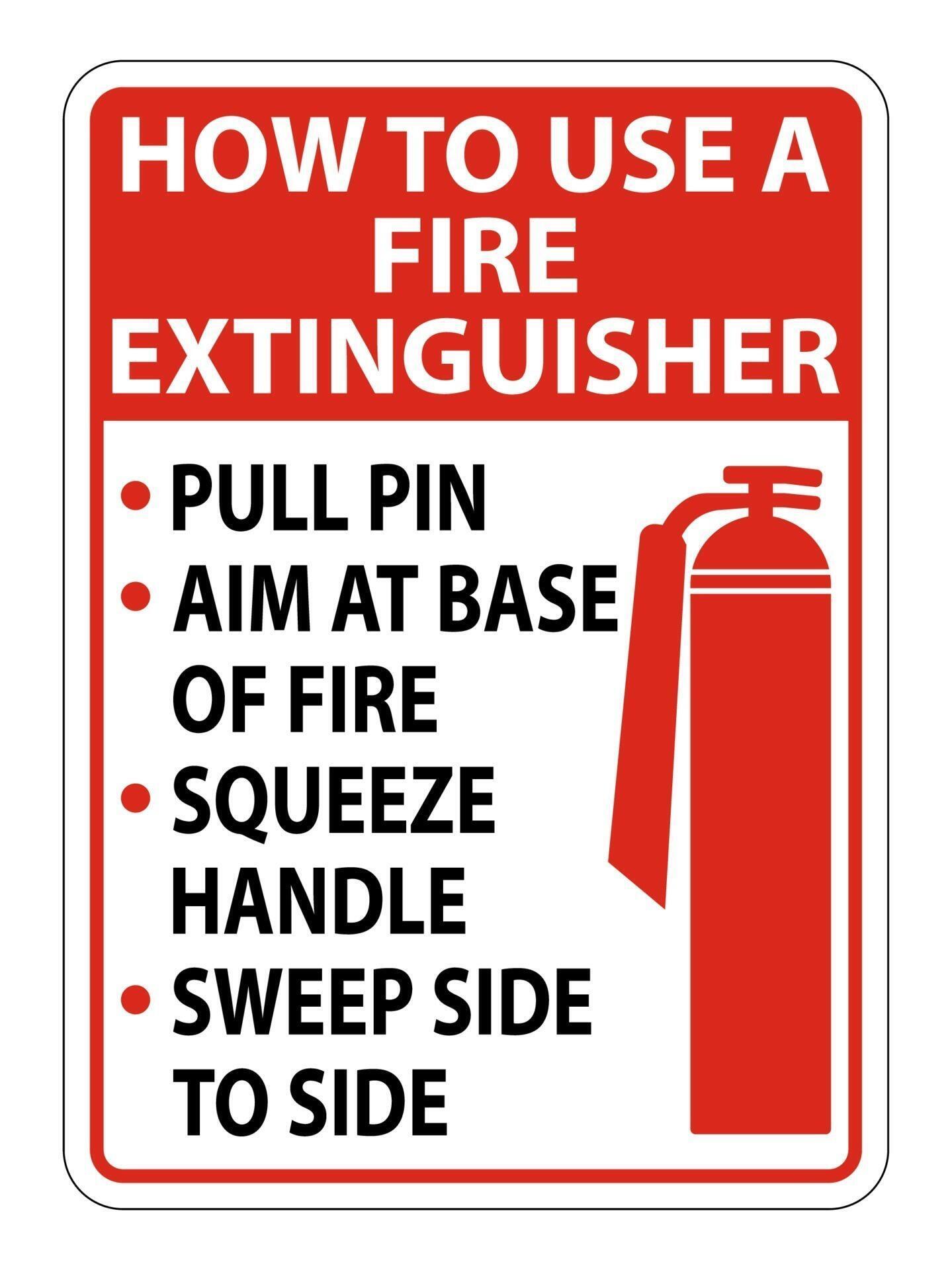 How To Use Fire Extinguisher Sign on white background 2306576 Vector
