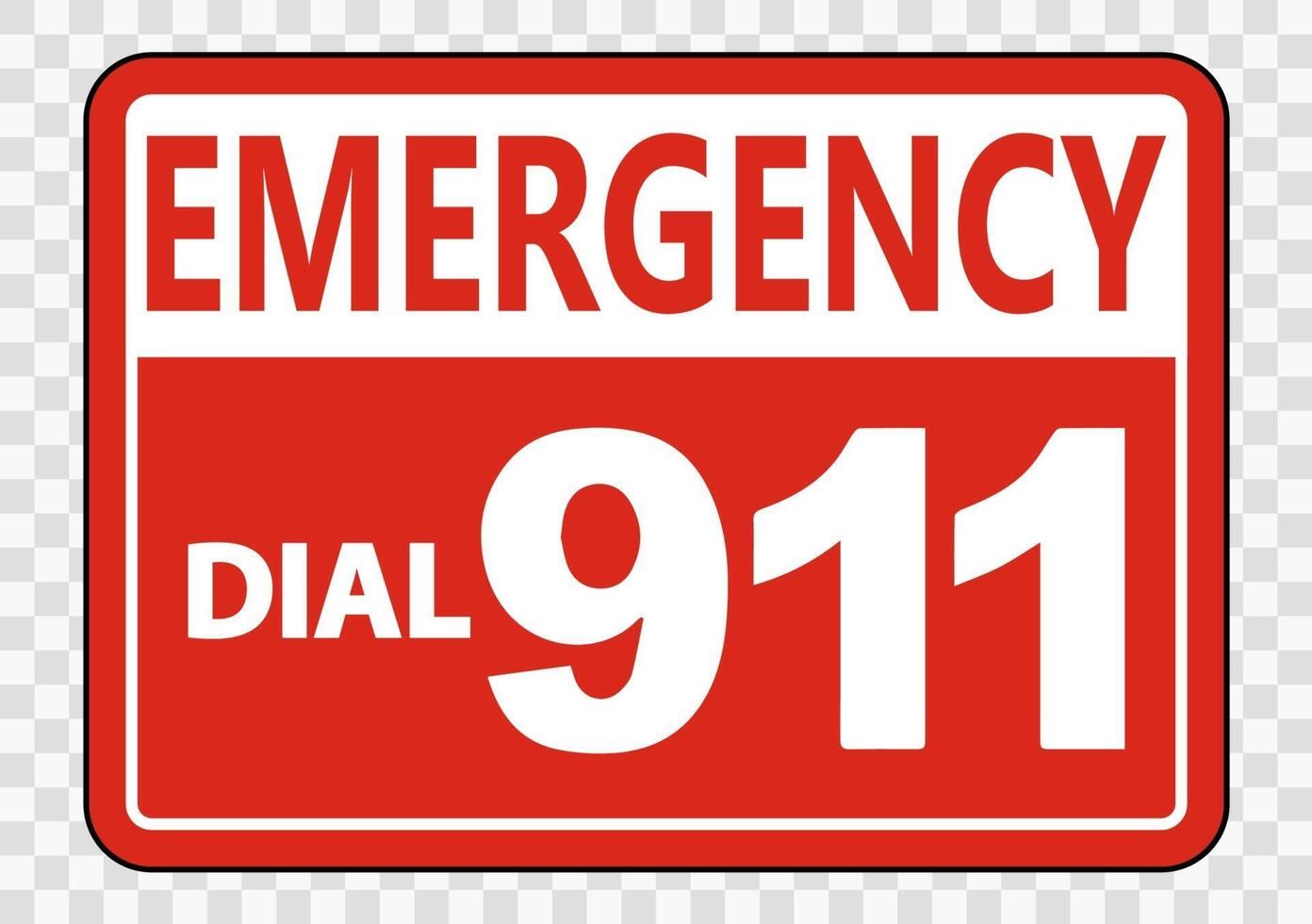 Señal de llamada de emergencia al 911 sobre fondo transparente vector