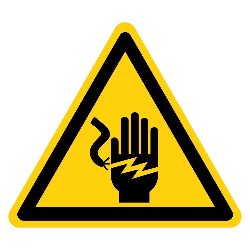 Signo de símbolo de electrocución de descarga eléctrica vector