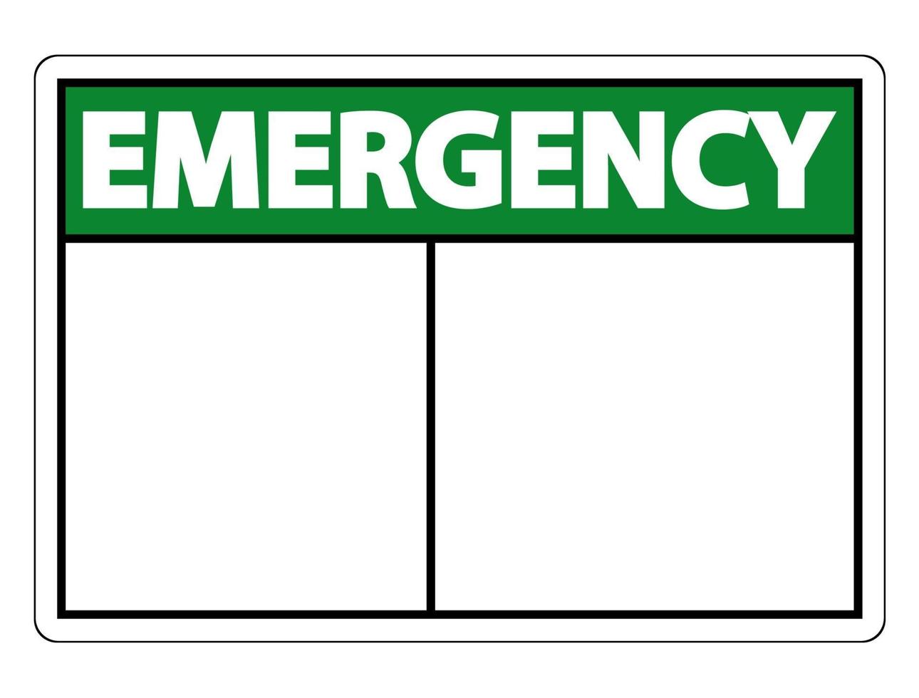 Símbolo de la etiqueta de señal de emergencia sobre fondo blanco. vector