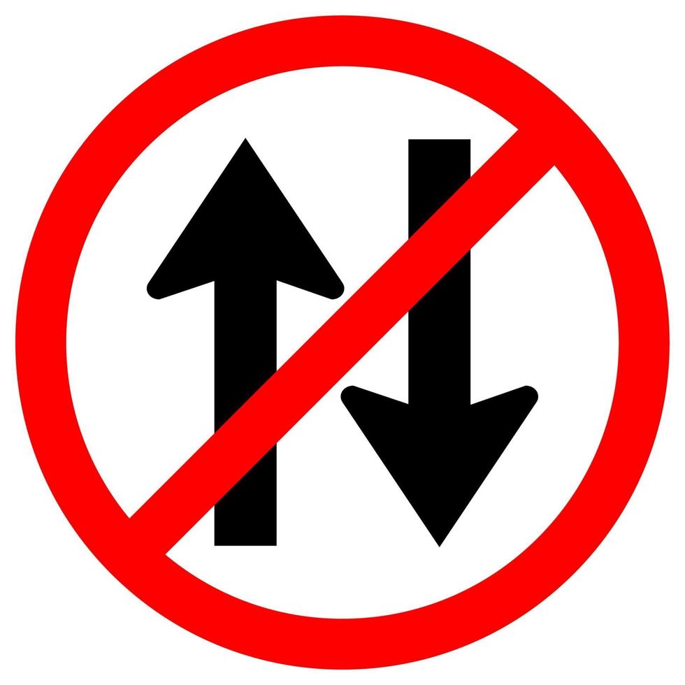 Forbid Two Way Traffic Road Sign vector