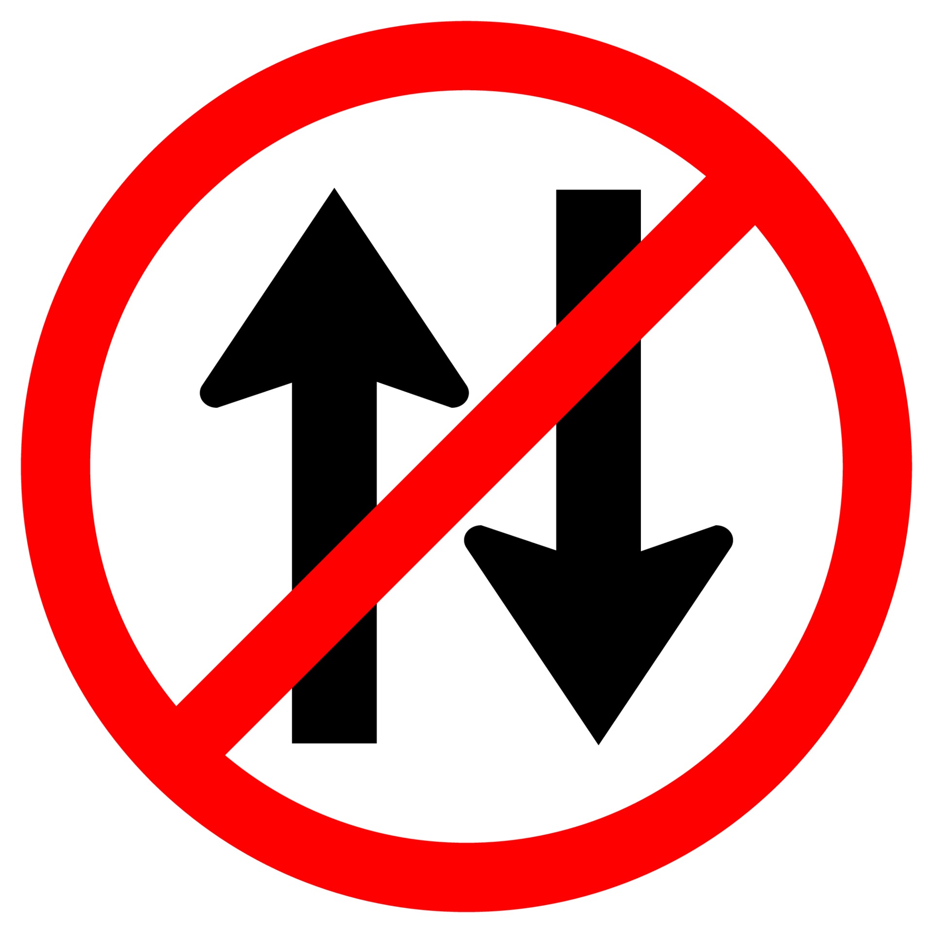 Forbid two way traffic road sign 2306680 vector art at vecteezy