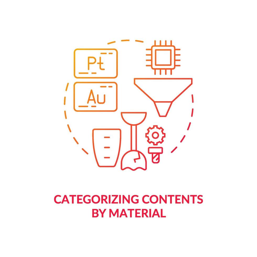 Categorizing contents by material concept icon vector