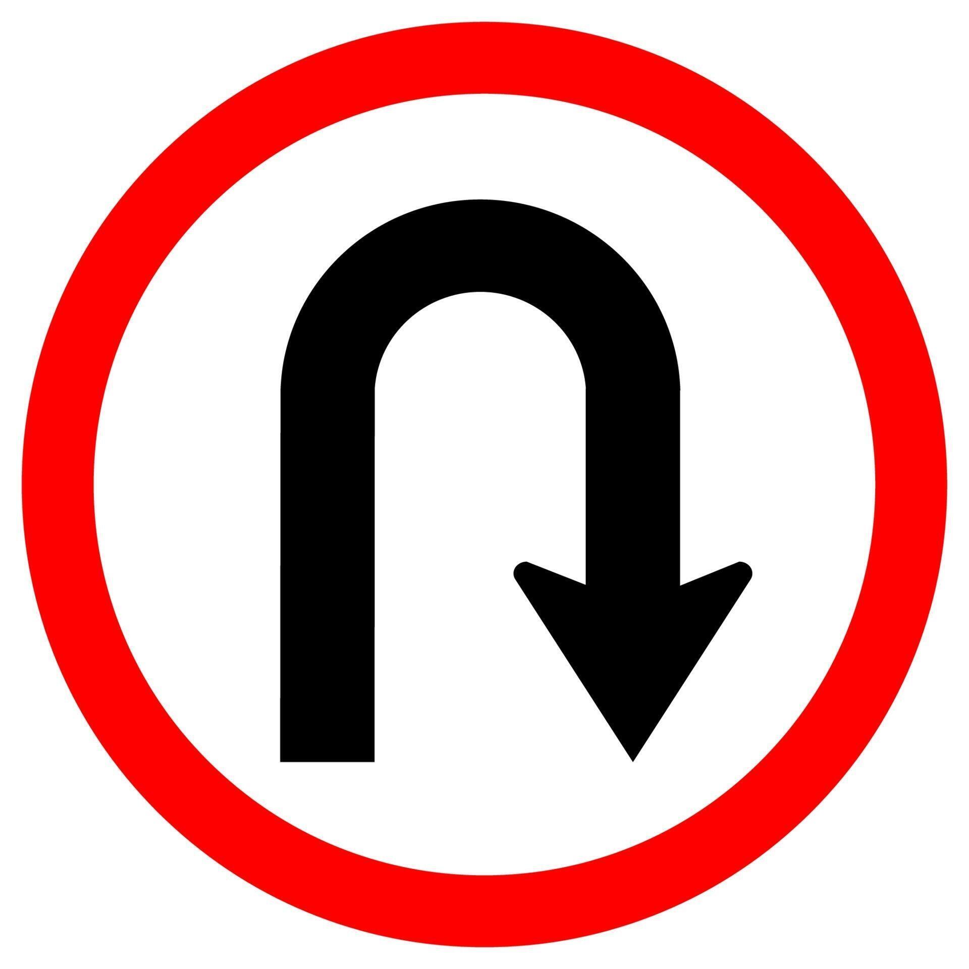 U Turn Left Traffic Road Sign 2306707 Vector Art at Vecteezy
