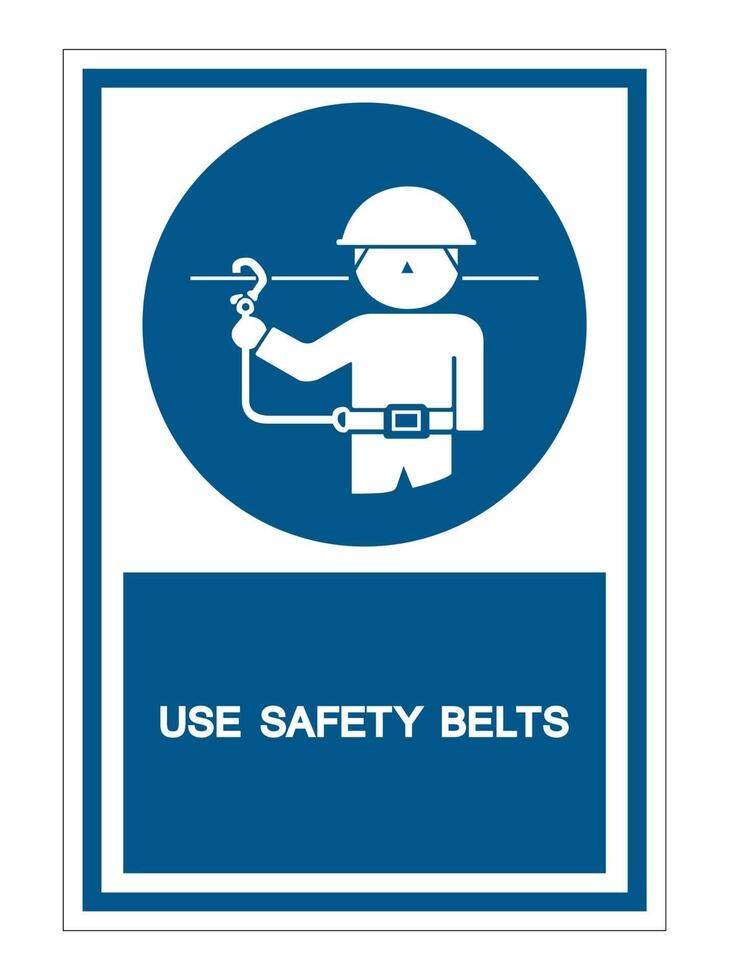 usar cinturones de seguridad, símbolo, señal vector