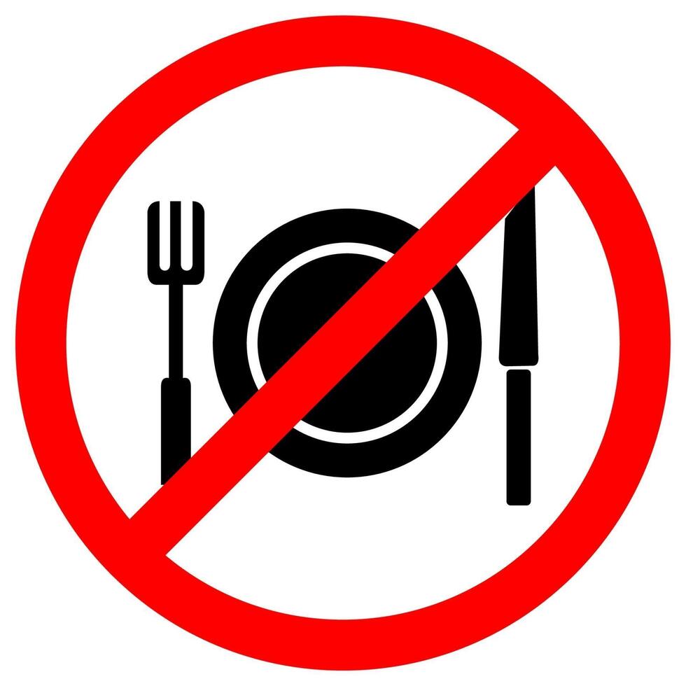 No Eating Symbol Sign vector