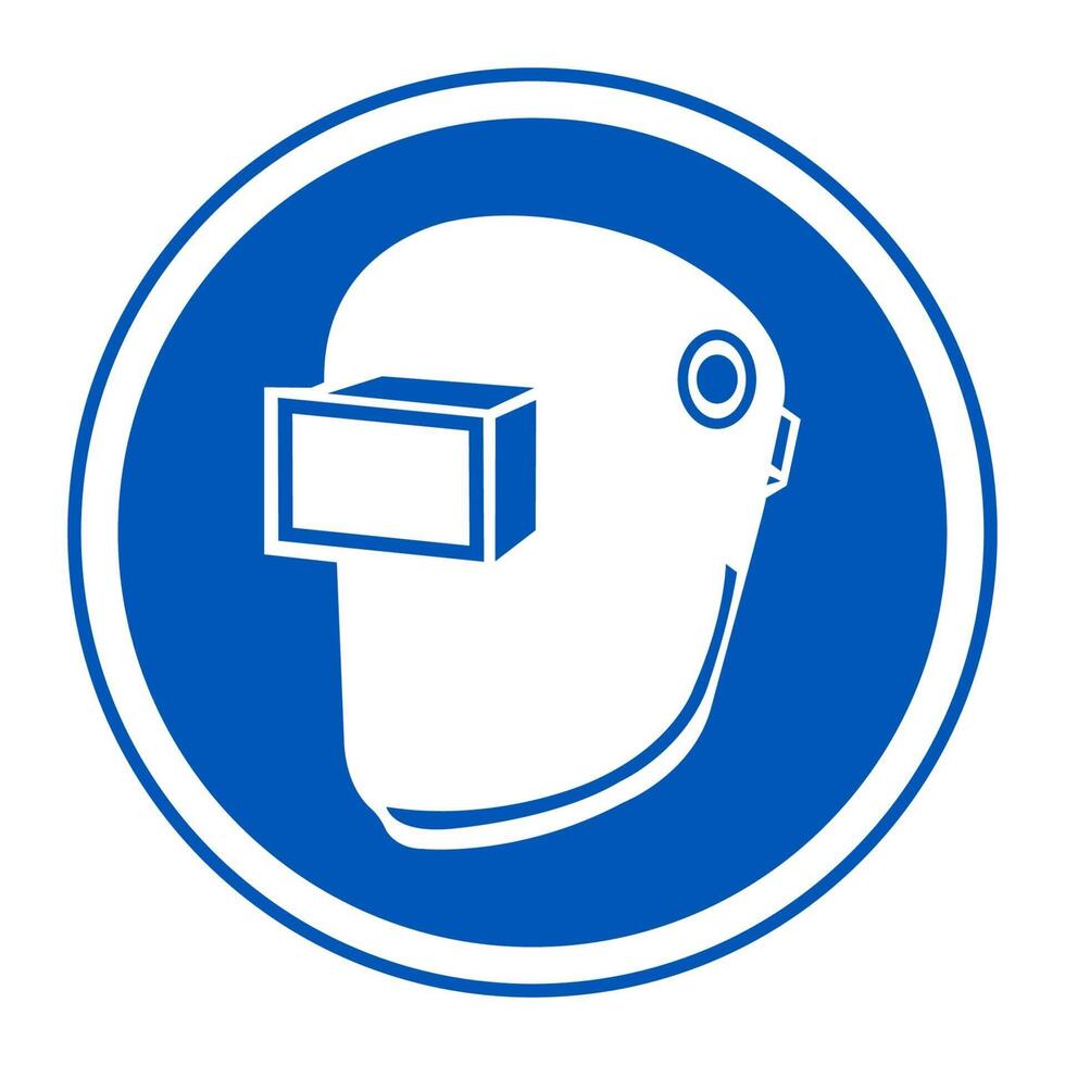 Symbol Wear Welding Helmet Isolate On White Background vector