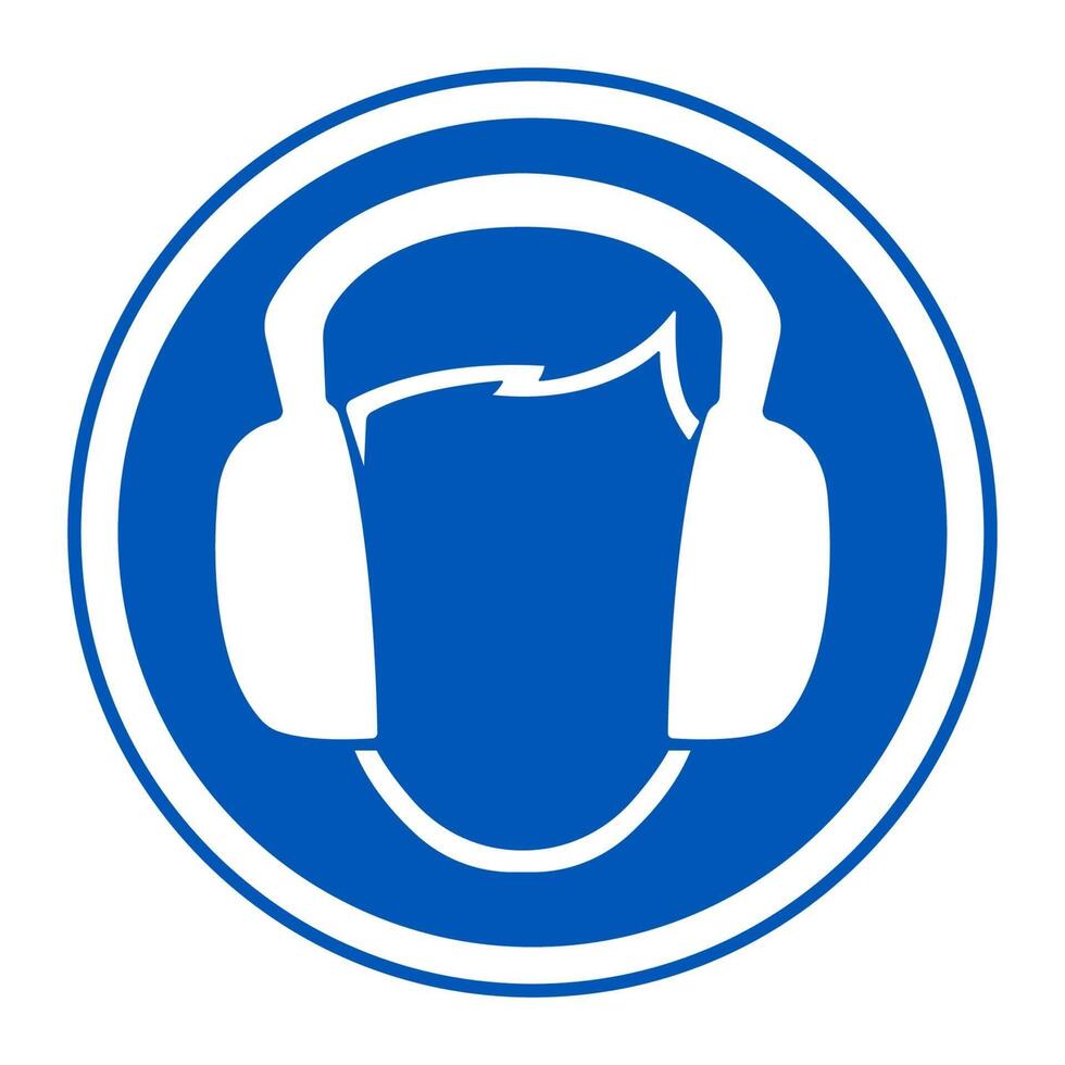 Symbol Wear Ear muff sign vector