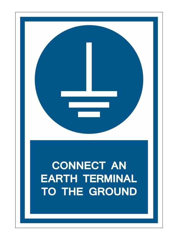 Connect An Earth Terminal To The Ground Symbol Sign vector
