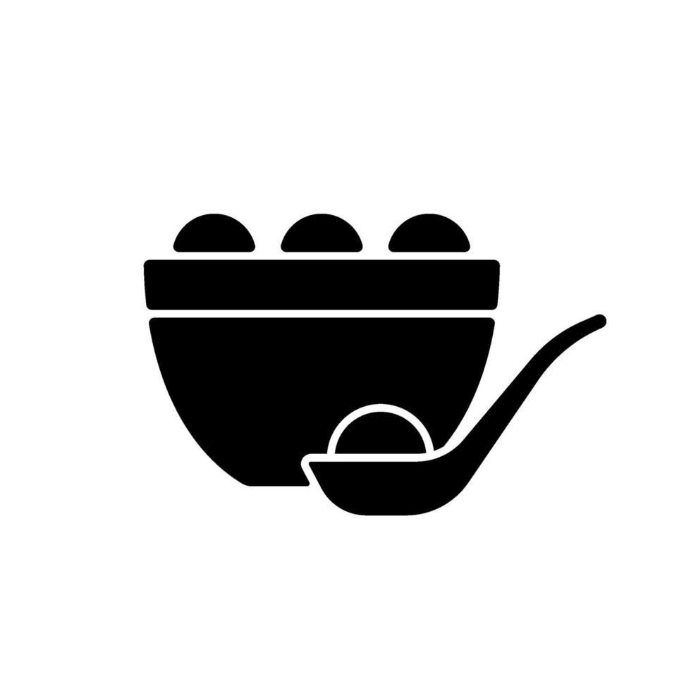 icono de glifo negro tangyuan vector