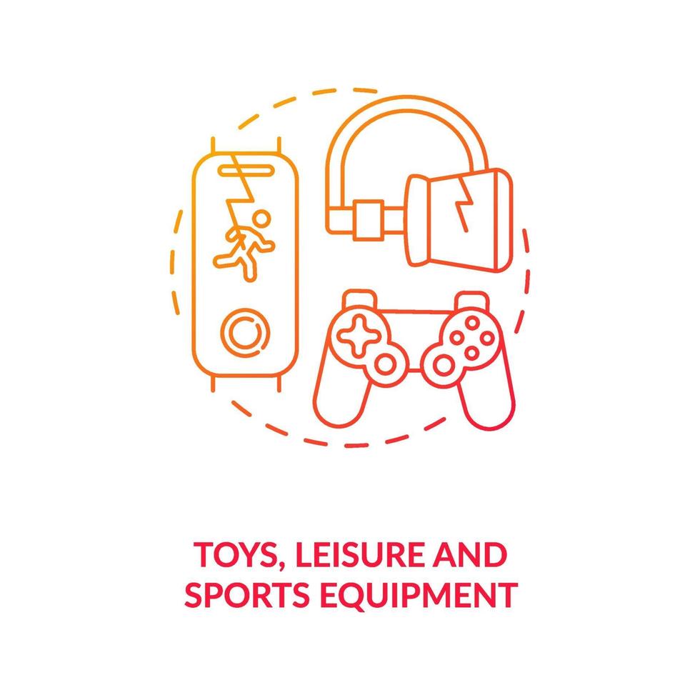 Toys, leisure and sports equipment concept icon vector