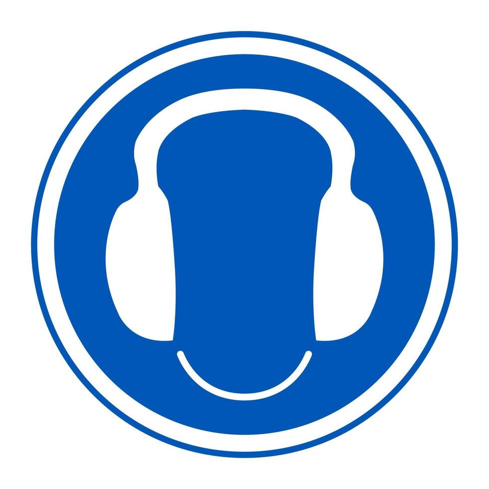 Symbol wear ear protection Sign vector