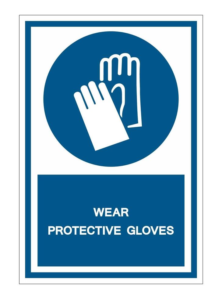 Use guantes protectores símbolo de signo vector