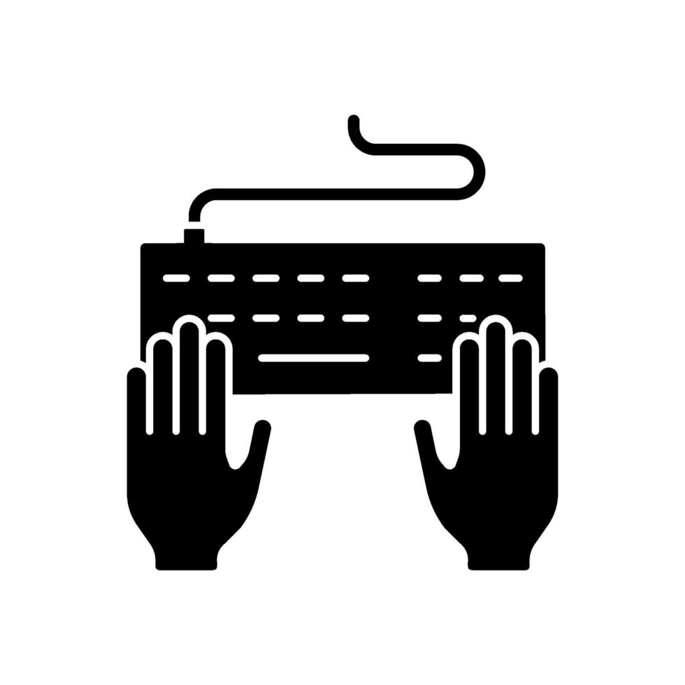 icono de glifo negro de teclado vector