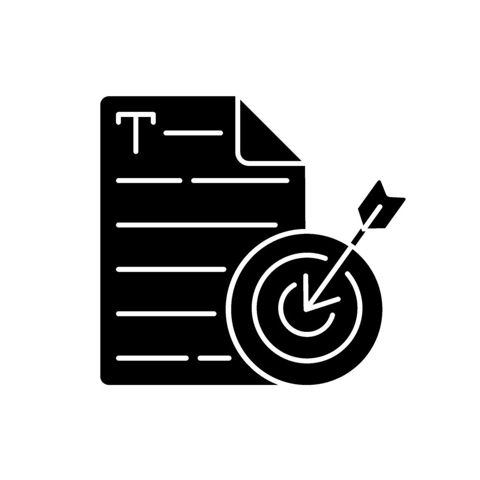 Aiming at target audience black glyph icon vector