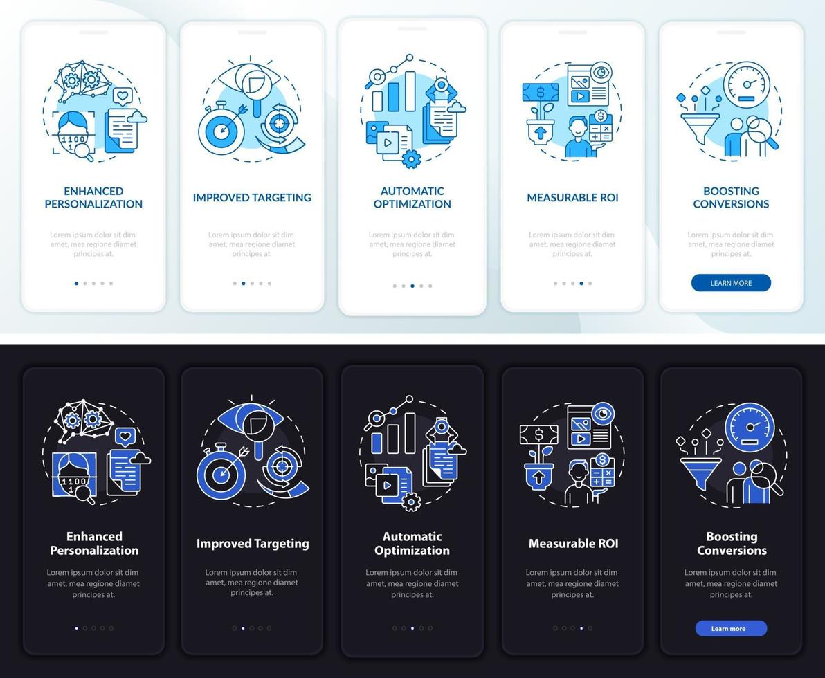 User behaviour analytics onboarding vector template