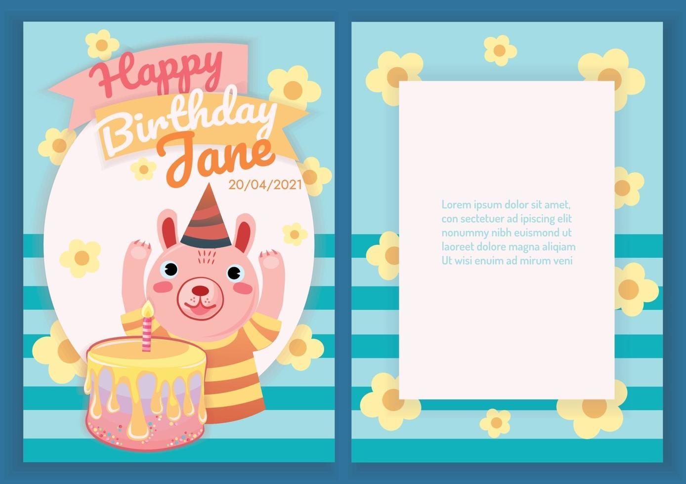 colourful birthday background illustration design for card vector