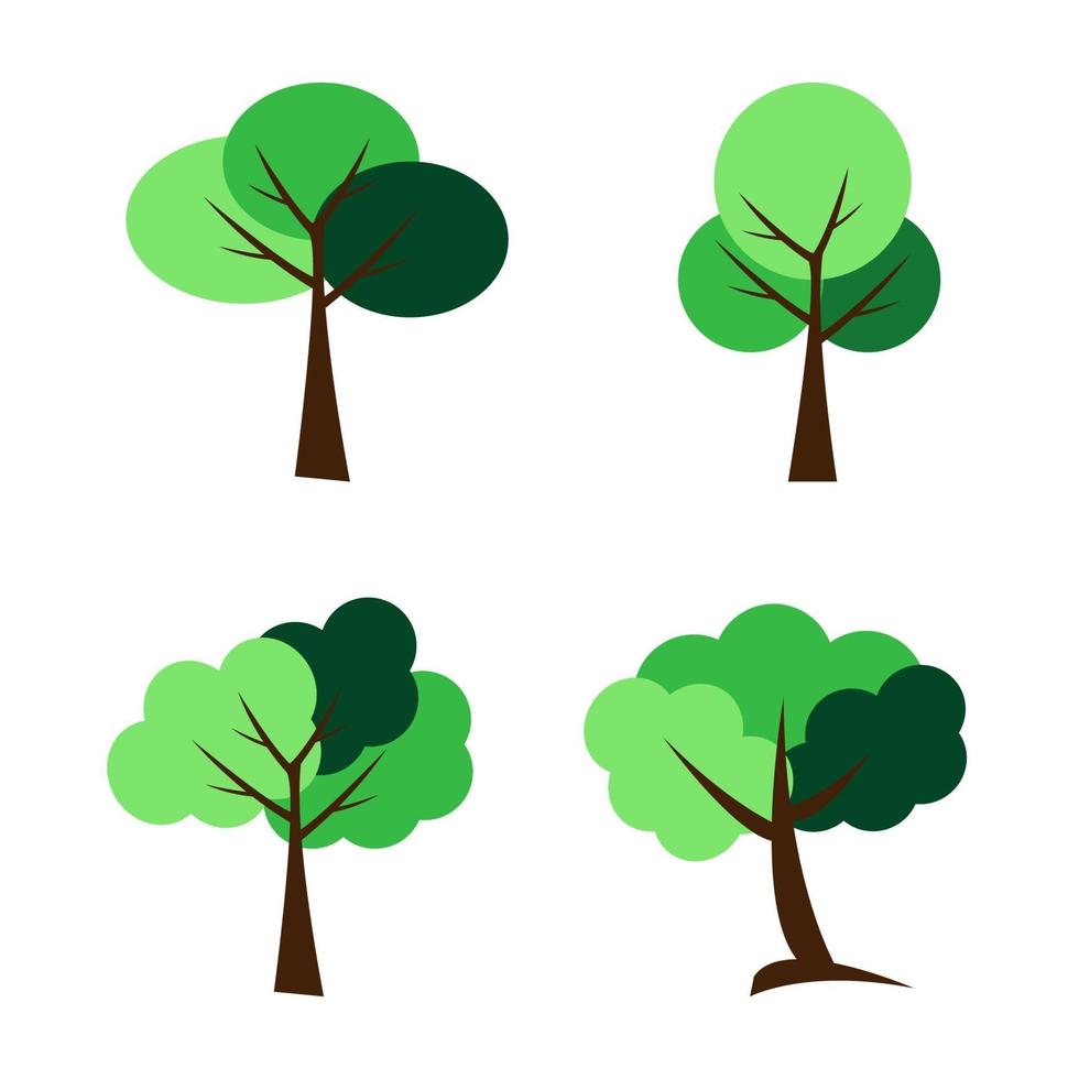 símbolos, conjunto de iconos de árbol, ilustración vectorial vector