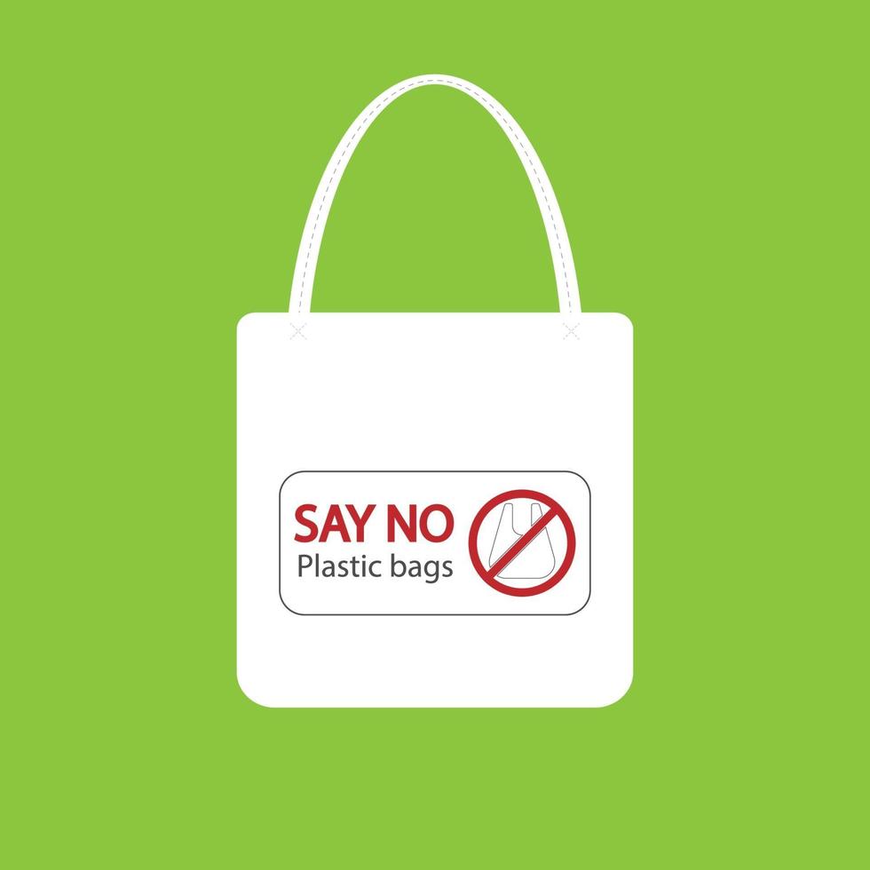 Ecology concept,eco-friendly fabric bag ideas.Vector illustration Say no to plastic bags vector