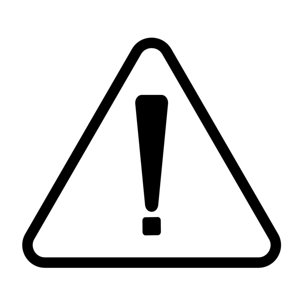 Símbolo de signo de exclamación, advertencia icono peligroso sobre fondo blanco. vector