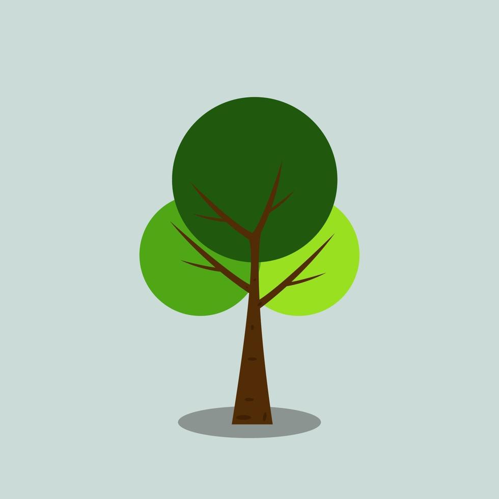 símbolos, icono de árbol verde con hermosas hojas, ilustración vectorial vector