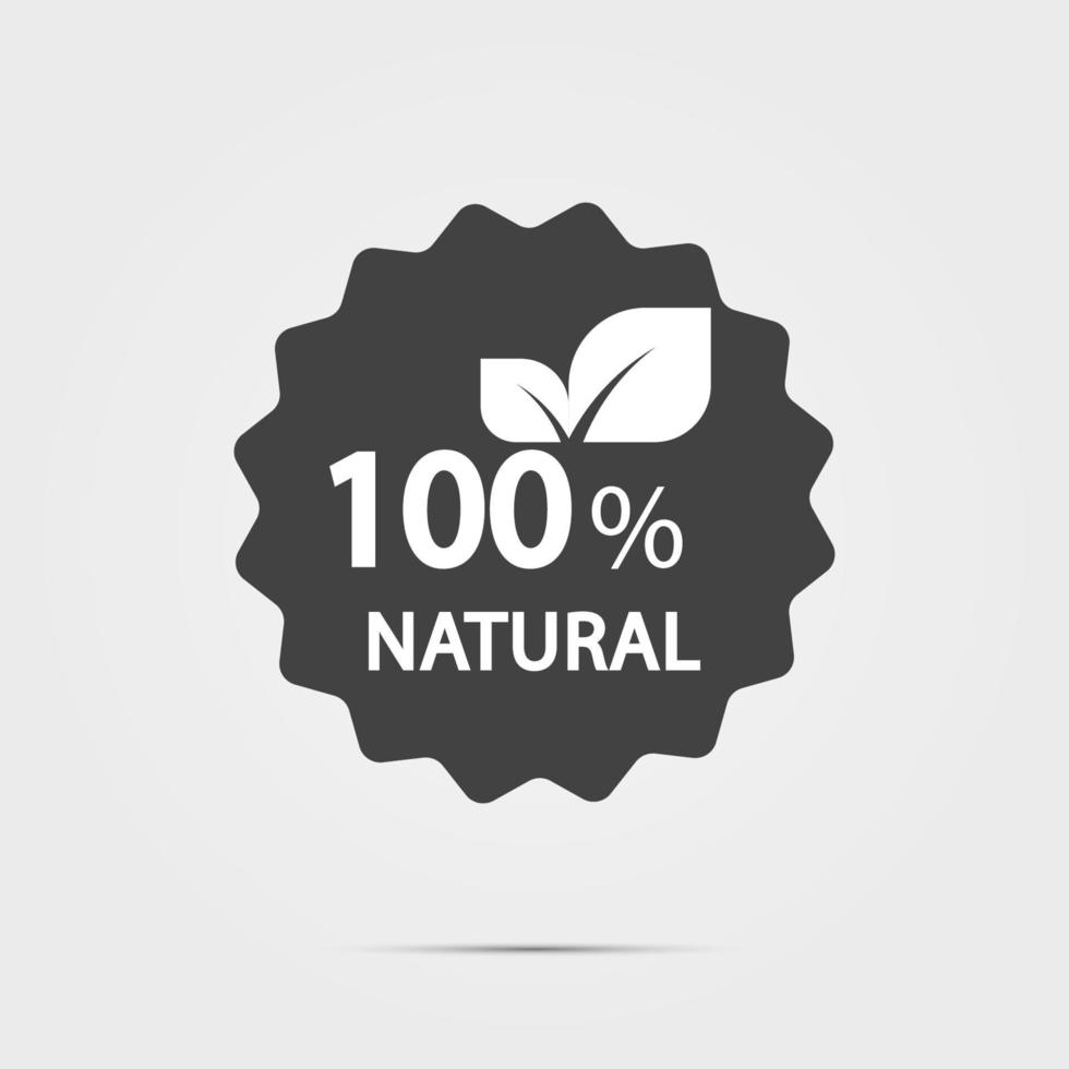 100 percent natural label. Vector illustration.