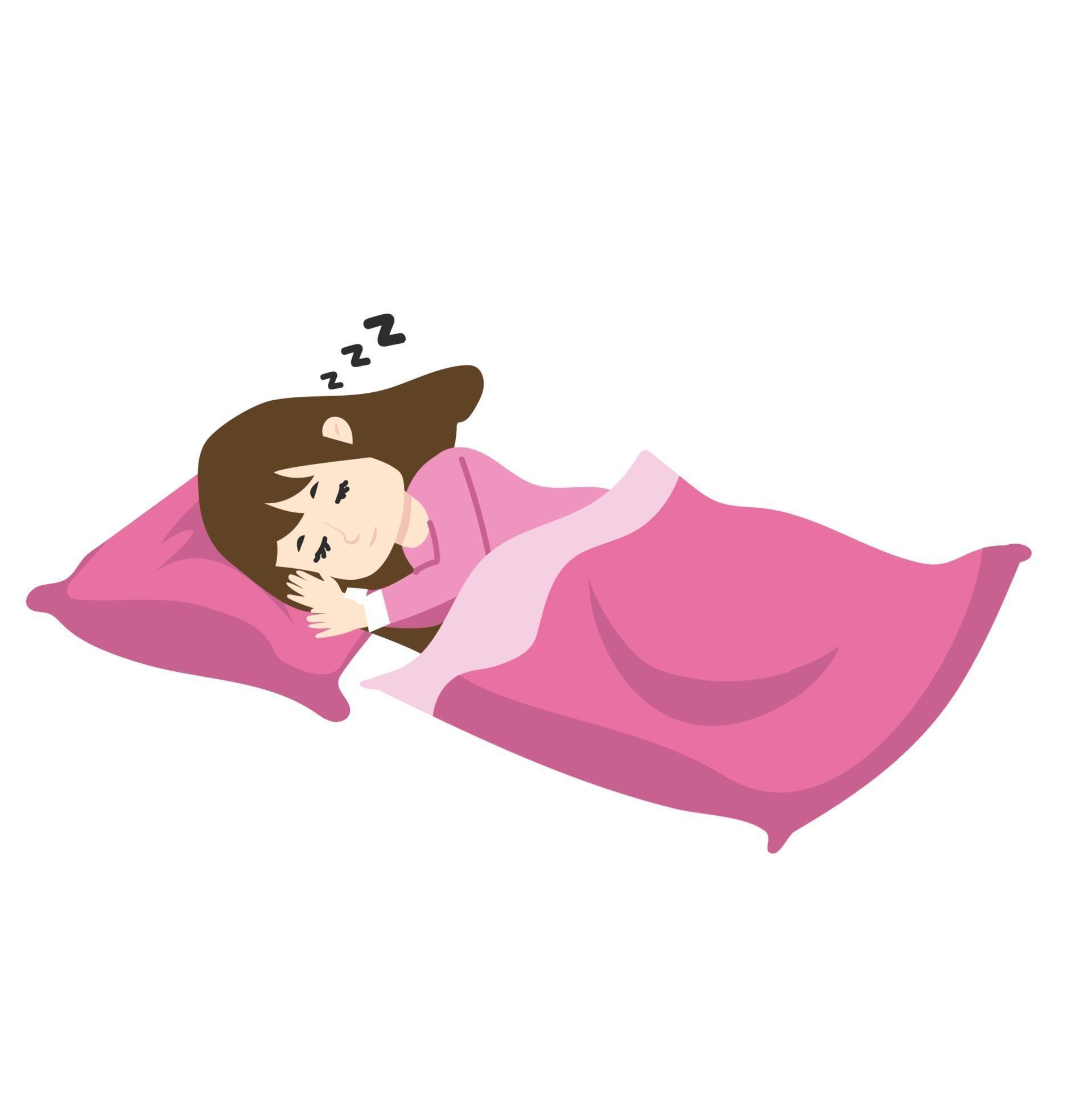young girl Sleeping with Pillow and blanket concept 2307318 Vector Art