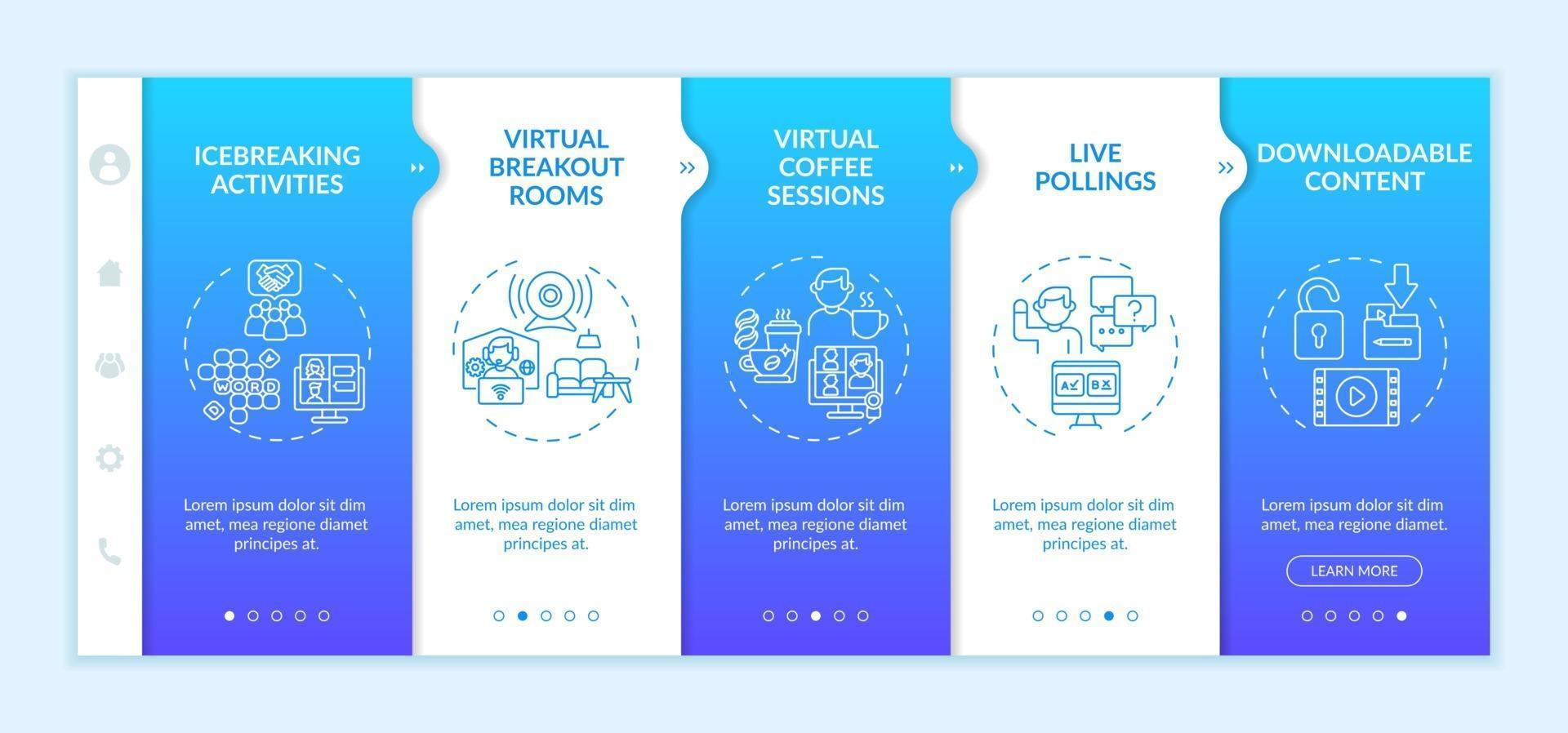 Remote events success onboarding vector template