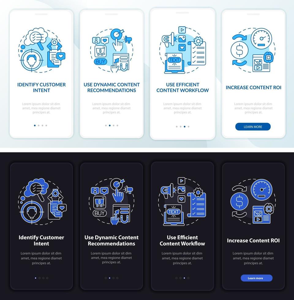 Smart content tips onboarding vector template