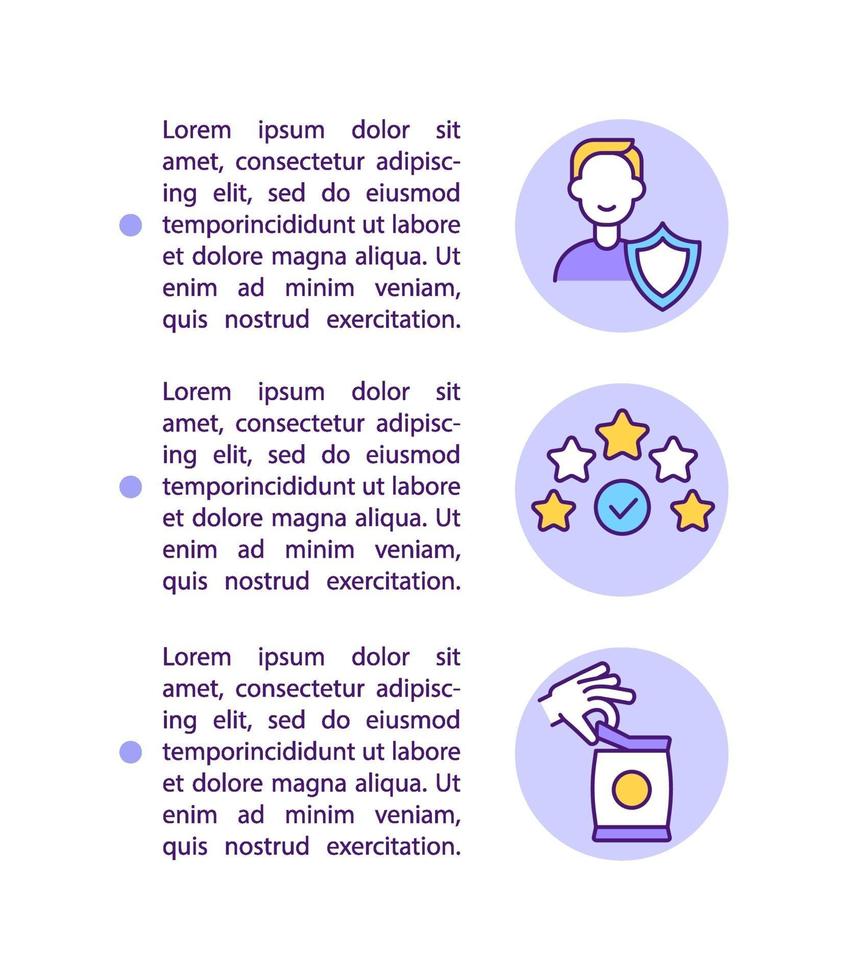 el derecho a los iconos de línea de concepto de seguridad con texto vector