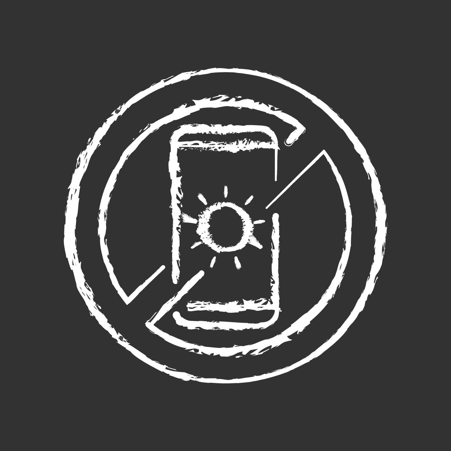 No devices chalk white icon on black background 2307350 Vector Art at