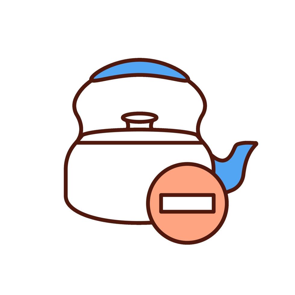 Old kettle disposal RGB color icon vector