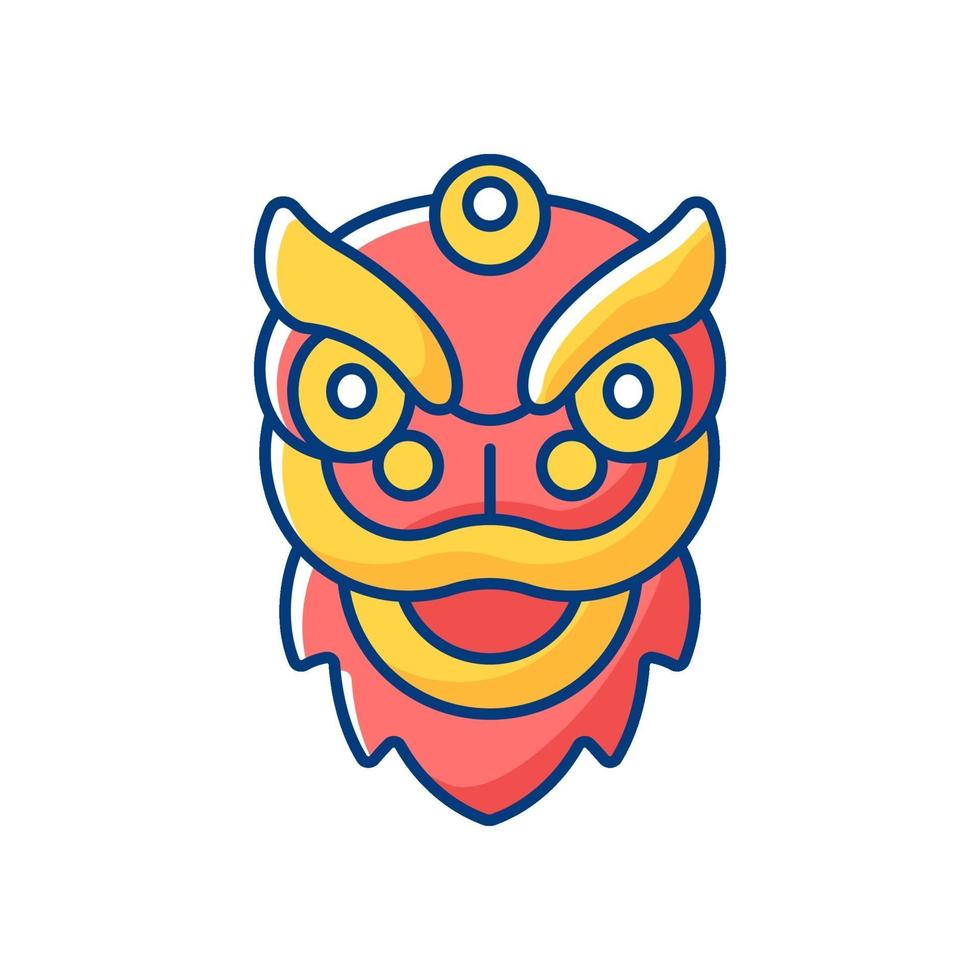 Dragon dance RGB color icon vector