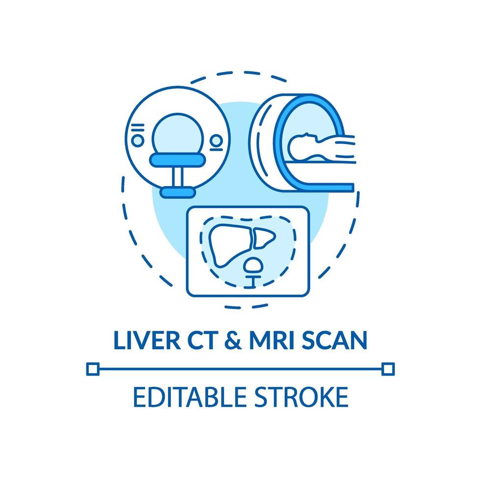 Liver CT and MRI scan concept icon vector