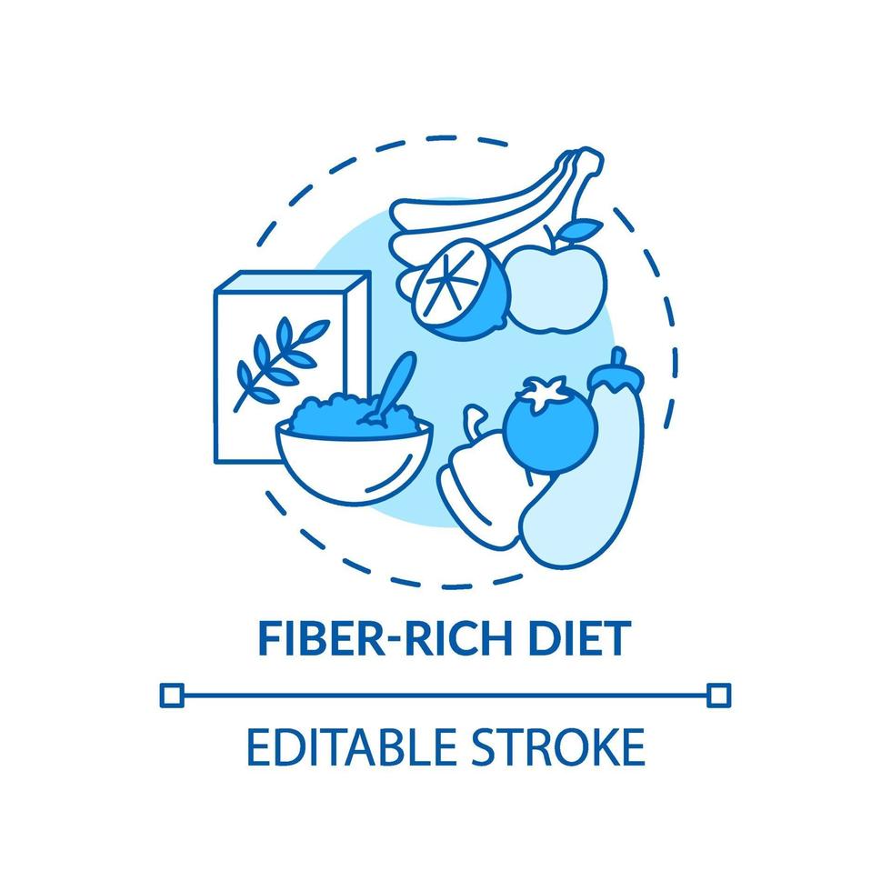 icono de concepto de dieta rica en fibra vector