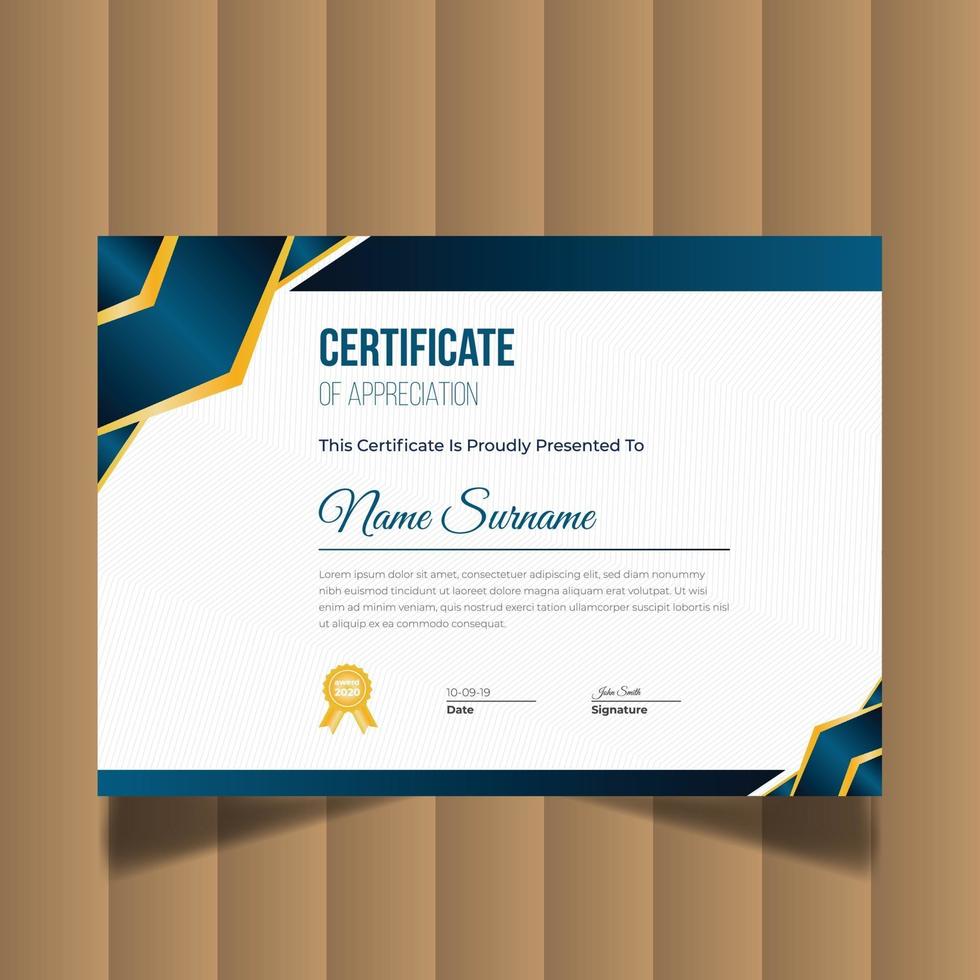 Modern Creative Certificate Of Appreciation. Certificate Design Template vector