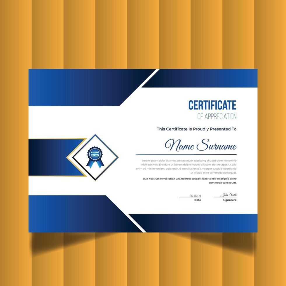 Modern Creative Certificate Of of Appreciation. Certificate Design Template vector
