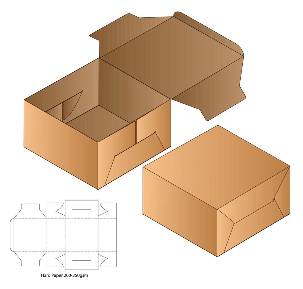 Box packaging die cut template design. 3d mock-up vector