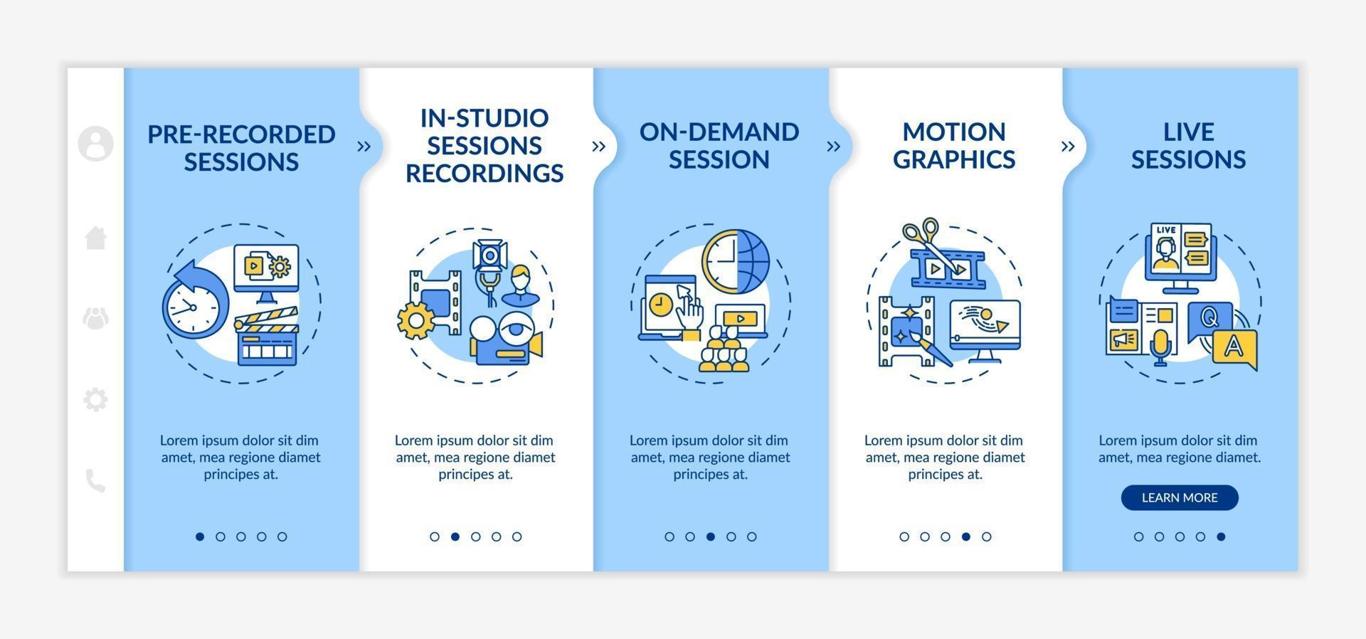 Remote event content onboarding vector template