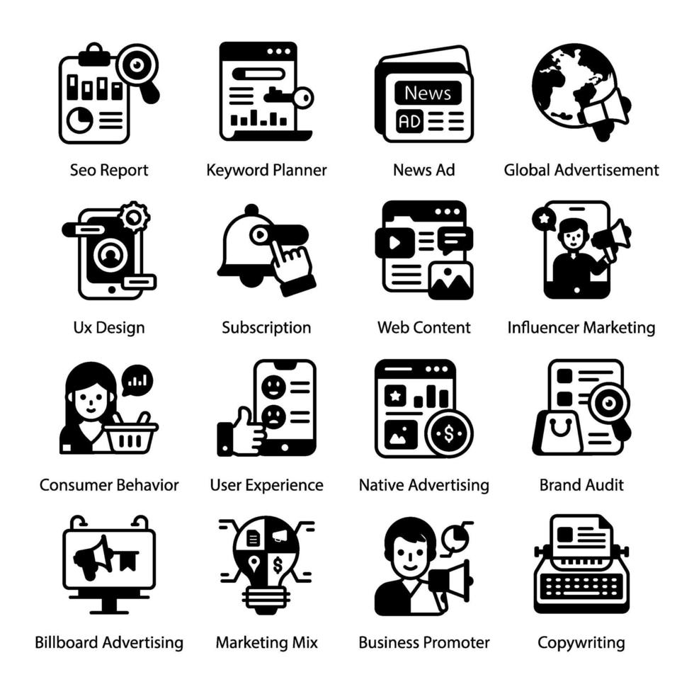 publicidad y marketing digital vector