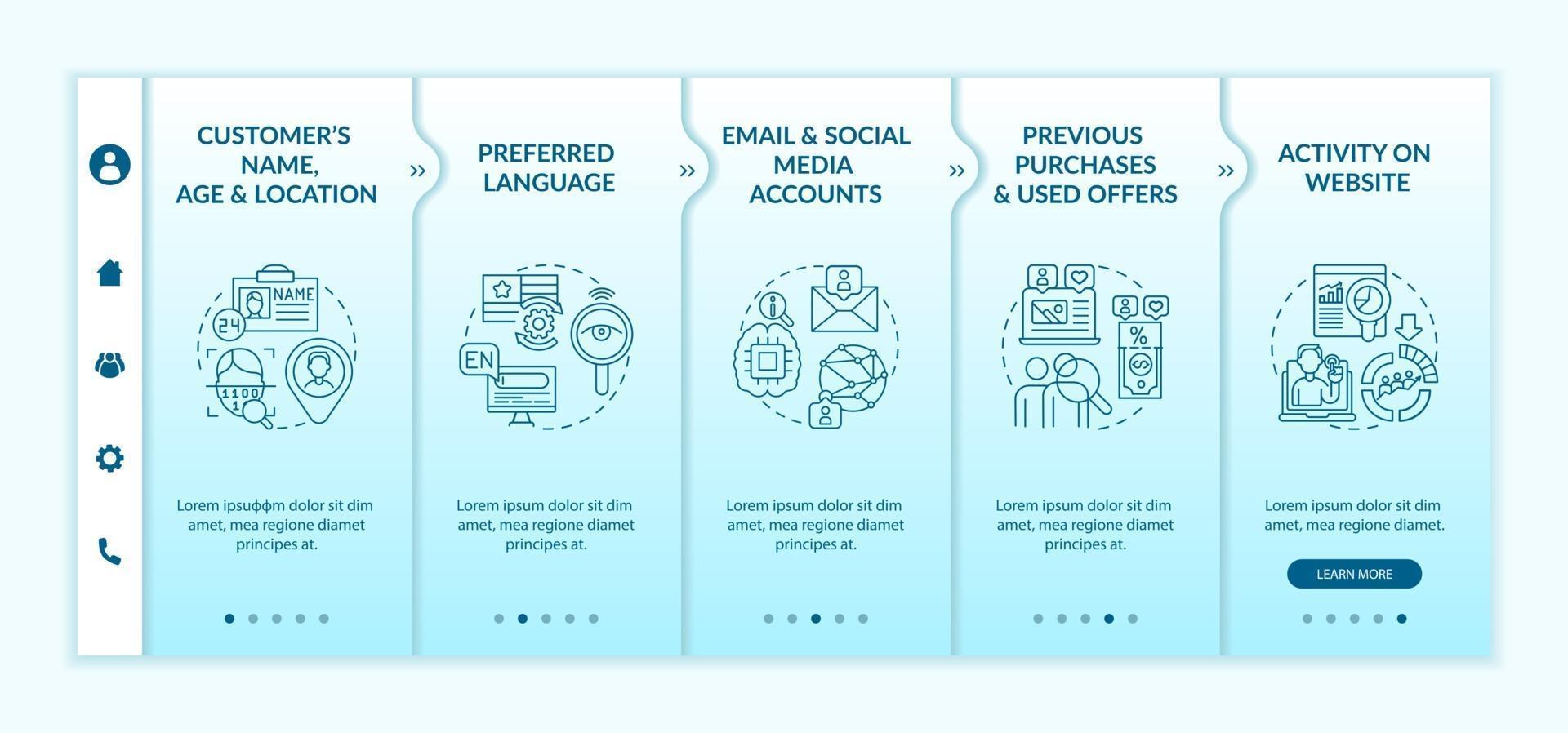 Smart content analytics criteria onboarding vector template