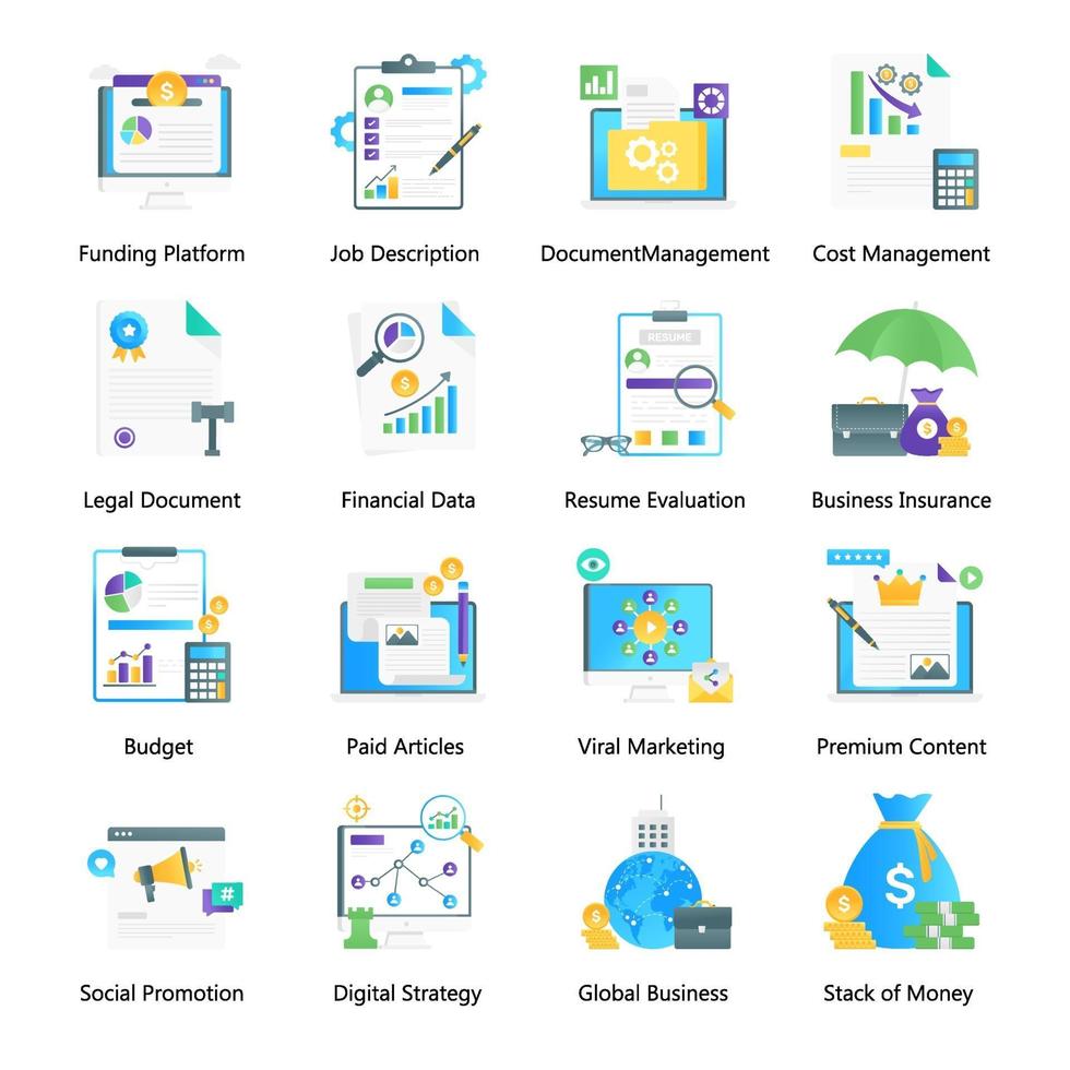 Financial Management and Digital Marketing vector