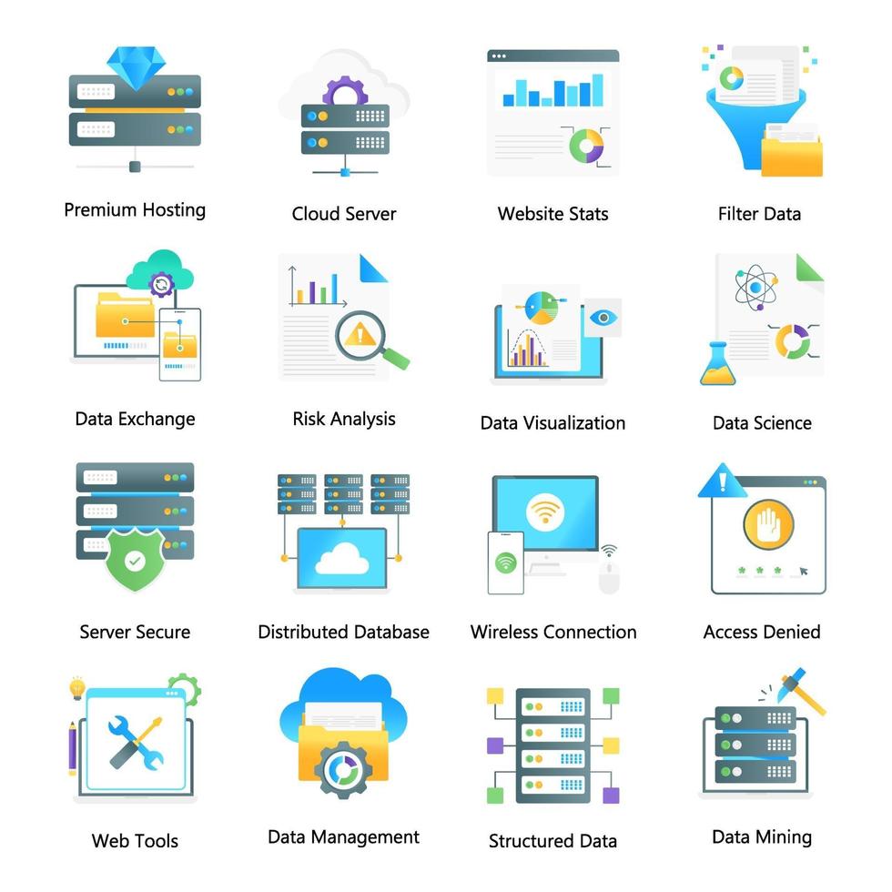 Data Management Flat Gradient vector