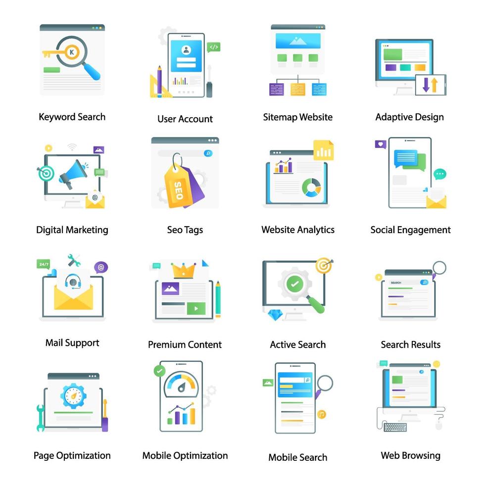 Seo and Digital Marketing vector