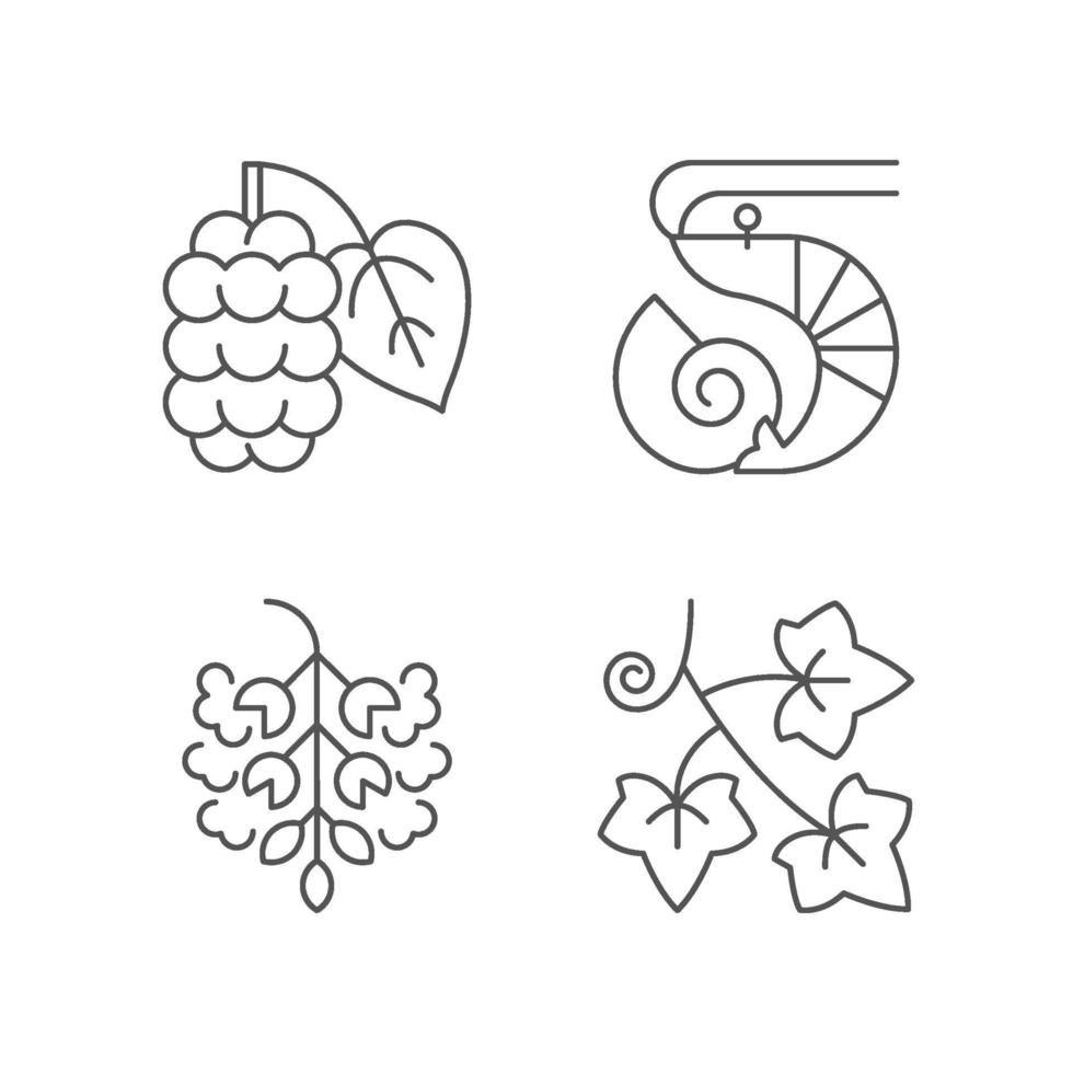 Seasonal allergen causes linear icons set vector